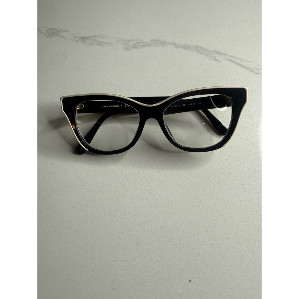 Tory Burch Sunglasses TY 7184 U 192987 Black With Ivory Piping Frame Only